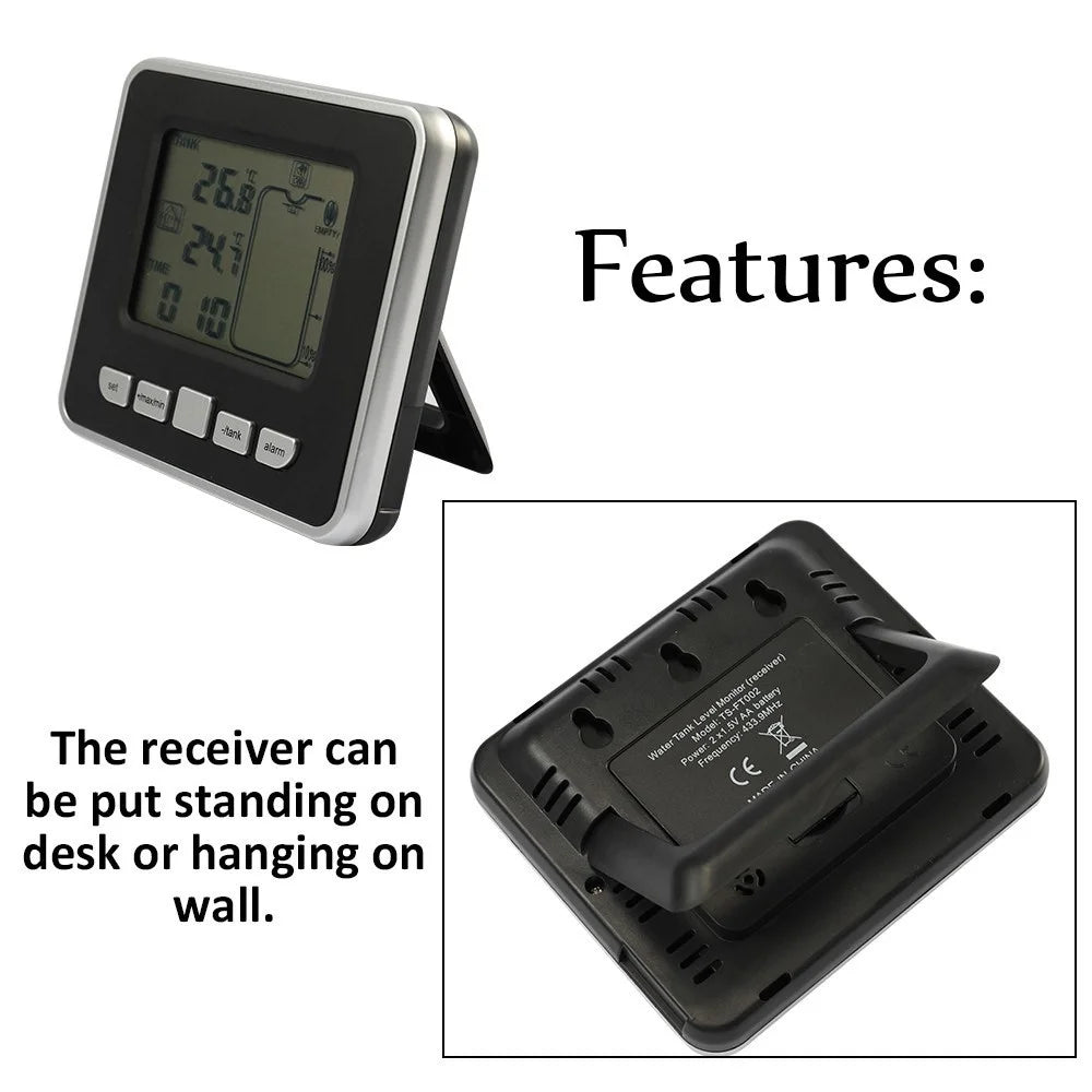 Water Level Sensor Transmitter Ultrasonic Water Tank Liquid Depth Level Meter Sensor with LCD Display - 4
