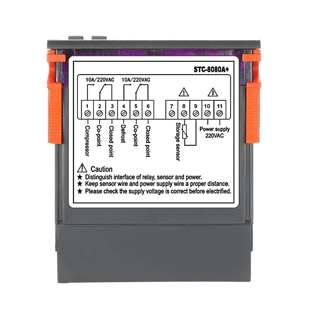 STC-8080A+ Digital Temperature Controller Refrigerator Thermostat Control Automatic Defrosting with NTC Sensor Probe 220V - 4