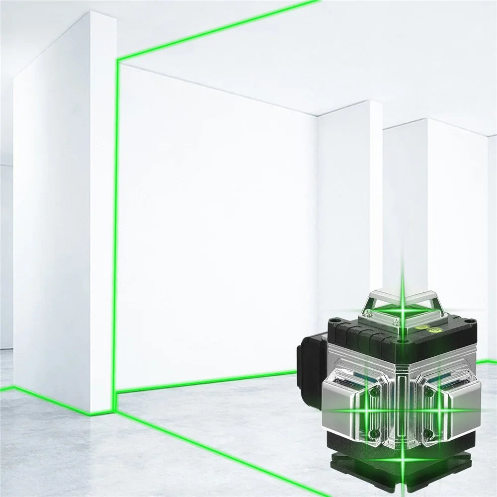 Laser Level 16 Lines Green Laser Level 3-degree Self Leveling Tool with Horizontal and Vertical Oblique Line - EU Plug - 5