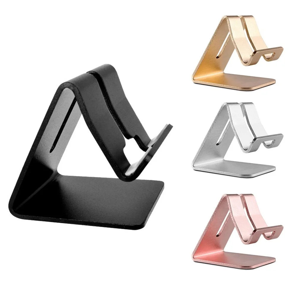 Universal Mobile Phone Holder Stand Aluminium Alloy Tablet Desk Holder - Black - 3