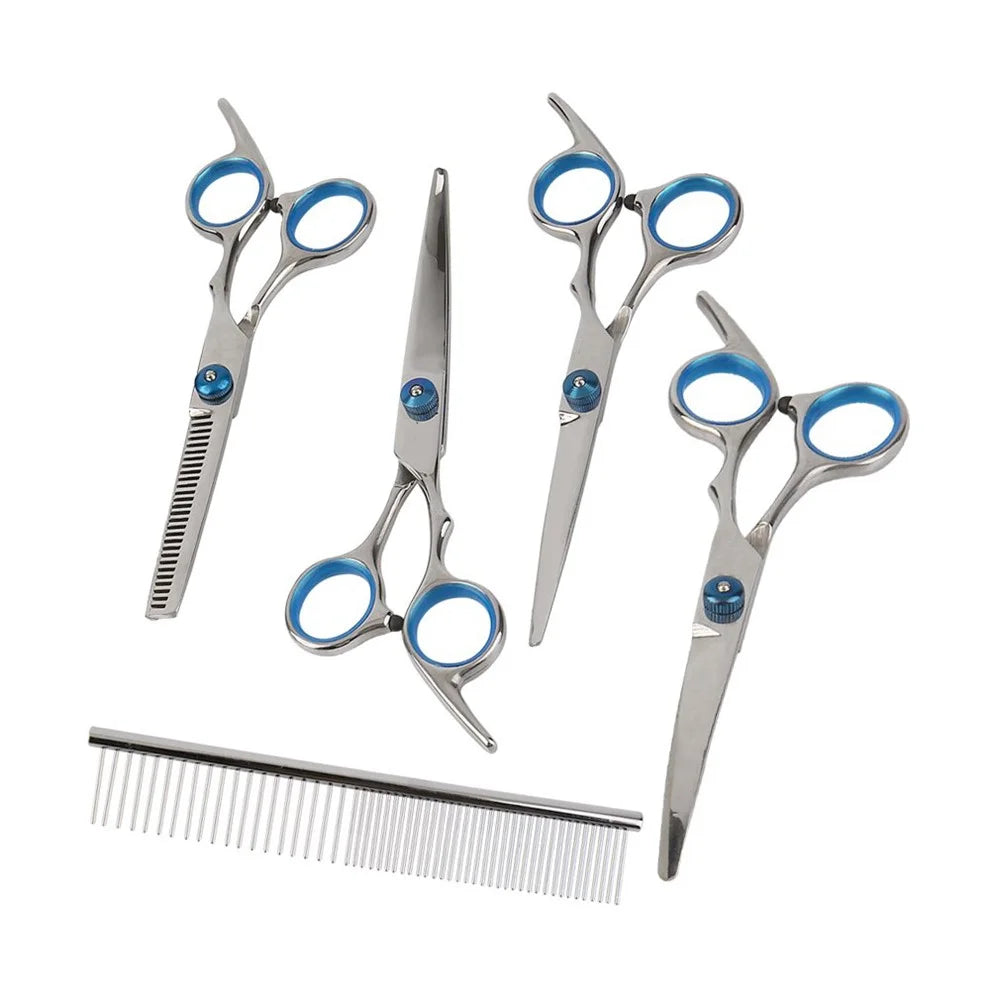 6PCS/Set Professional Pets Grooming Scissors Set Shears Hairdressing Haircut Tools Kit - 2
