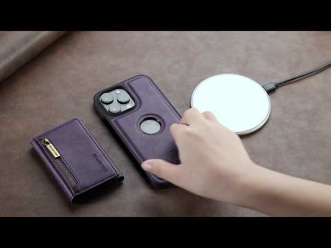 DG.MING M5 Series For Samsung Galaxy S24 Leather Phone Case Magnetic Detachable Wallet Cover - Black