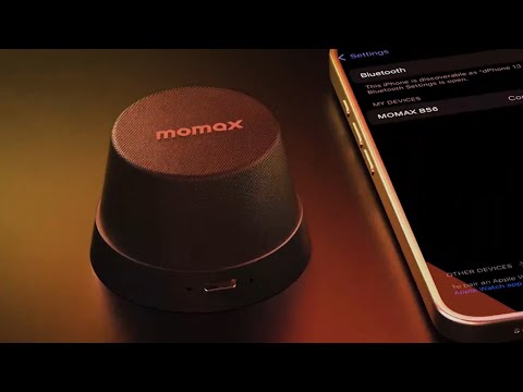 MOMAX 1-Vibe Go BS6 Magnetic Wireless Speaker with Phone Stand Function Portable Audio Speaker IPX6 Waterproof for Home / Outdoor - Black