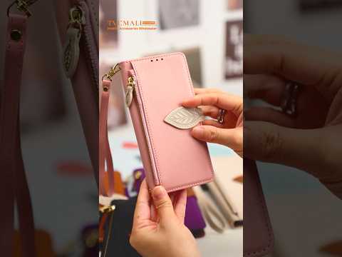 Stand Case for Samsung Galaxy A18 5G / A18 4G / A26 5G / A17 5G / A16 5G / A16 4G Leaf Shape Magnetic Clasp Leather Phone Cover with Hand Strap - Brown