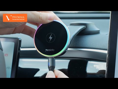YESIDO C292 15W Magnetic Wireless Charger Cellphone Holder Bracket with Ambient Light