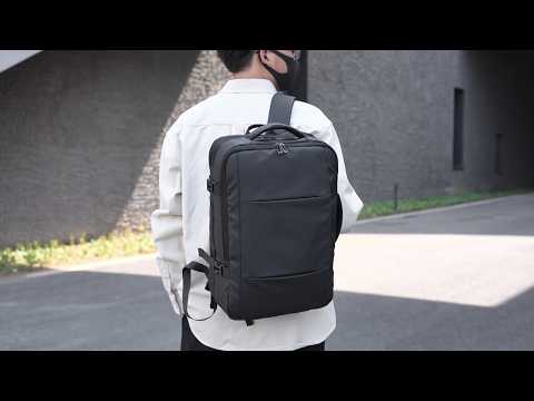 WEIXIER B703 For Men Expandable Backpack Waterproof Travel Laptop Bag Outdoor Business Daypack - Black