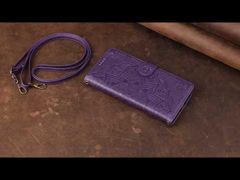 For Samsung Galaxy A57 5G Wallet Case Embossed Mandala Pattern PU Leather + TPU Cover with Wrist Strap - Rose Gold