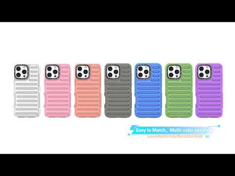 For iPhone 18 Pro / 17 Pro Case Stripe Design Anti-Slip Detachable TPU + PC Phone Cover - Transparent