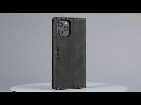 AUTSPACE A01 Series RFID Blocking Retro Matte Leather Case Wallet for OnePlus 8T - Green