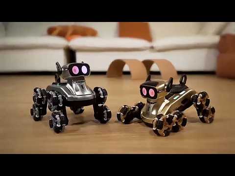 8WD Remote Control Robot Dog Stunt Mechanical Dog Toy with Light and Sound Kids Gift - Silver
