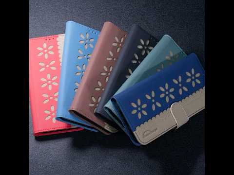 BINFEN COLOR For iPhone 18 Pro / 17 Pro Leather Case  BF36 Floral Pattern Phone Cover RFID Blocking Wallet Stand - Black