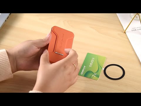 DO AS YOU WISH Foldable Square Magnetic Phone Stand with Card Holder 30-90° Adjustable Phone Desktop Holder Rotary with Magnetic Plate - Grey