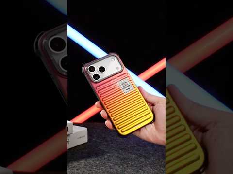 YOUNGKIT For iPhone 17 Pro Case Suitcase Style TPU + Aluminium Alloy Laser Gradient Phone Cover - Orange  /  Green  /  Blue