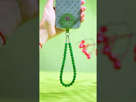 YISIXICI SJL0021 8mm Round Bead Phone Lanyard Malachite Charm Wrist Strap