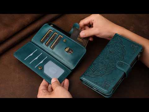 For Samsung Galaxy S24 / Galaxy S25 Wallet Case 9 Card Slots RFID Blocking Mandala Embossed Leather Flip Cover with Wrist Strap - Rose Gold
