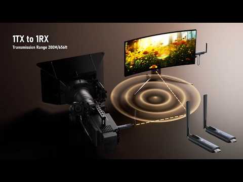 LEMORELE R1000 Wireless HD Adapter Transmitter Receiver Kit, 1TX to 1RX, 1080P HD Wireless Presentation, Screen Sharing for TV, Projector, Conference - Black