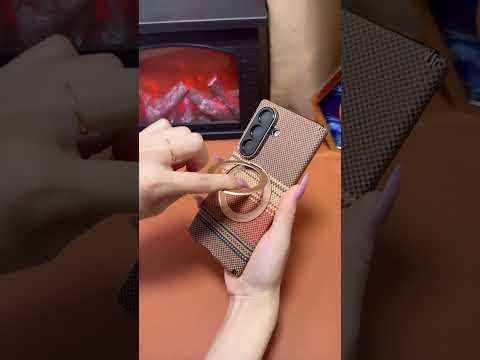 For Samsung Galaxy Z Fold6 5G Magnetic Case Ring Kicktand Hinge Design Electroplated Leather + PC Cover - Green