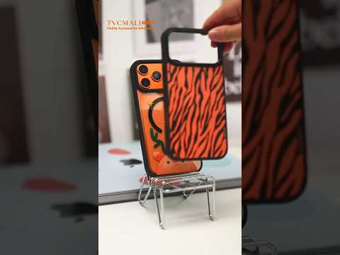 CASEEVO For iPhone 17 Pro Max Case Compatible with MagSafe Zebra Pattern TPU PC Phone Cover - Orange