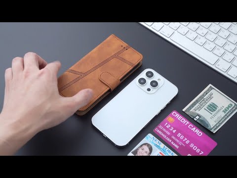 For iPhone 18 Pro / 17 Pro Case Flip Leather Retro Phone Cover Lines Imprinted - Brown