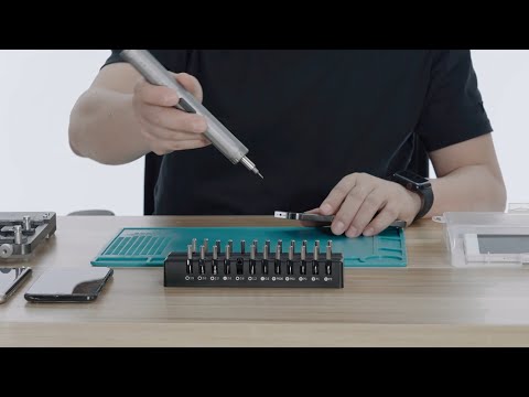 TBK BK-009 Ergonomic Electric Screwdriver with 24 Magnetic Bits Set for Electronics Repair