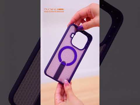 For Samsung Galaxy A06 4G Magnetic Case Kickstand Grid Texture TPU PC Phone Back Cover - Black