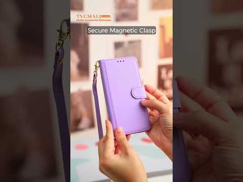 SY-003 For Samsung Galaxy A15 4G / 5G Case PU Leather Stand View Phone Wallet Cover with Hand Strap - Purple