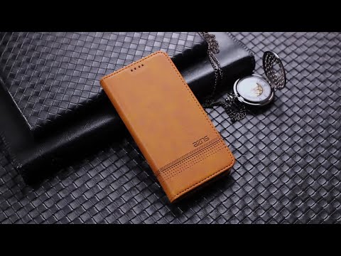 AZNS PU Leather Phone Case for Samsung Galaxy A04e 4G / F04 4G / M04 4G, Stand Magnetic Absorption Flip Wallet Cover - Black
