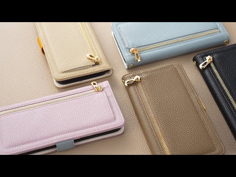 ESEBLE E11 For Samsung Galaxy S24 Ultra Case Zipper Pocket Litchi Texture Leather Phone Cover with Mirror and Wrist Strap - Black
