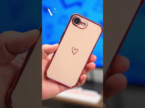 For iPhone 17e / 16e Case Love Heart Pattern TPU Phone Cover Electroplating Edge - Dark Purple