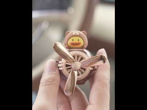 ICARER FAMILY Cartoon Animal Aircraft Car Aromatherapy Air Outlet Clip Air Freshener - Black Duck