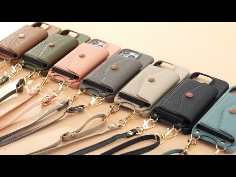 For iPhone 17 Pro Max Case Card Holder Kickstand PU Leather + PC Phone Cover with Mirror and Crossbody Lanyard - Grey