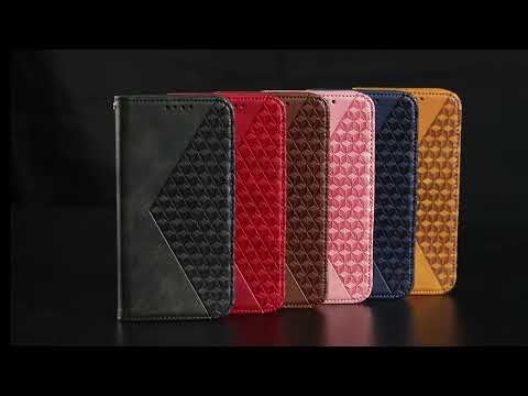 For Samsung Galaxy A05s 4G Case Imprinted Rhombus Pattern Wallet Stand Phone Cover - Blue
