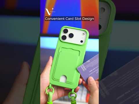 For iPhone 16 Case Liquid Silicone Card Holder Phone Back Cover with Short Strap - Black