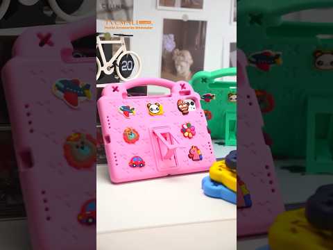 For Samsung Galaxy Tab S10+ / S9+ / S9 FE+ Case Kids Cartoon Patterns Hand Grip Kickstand Tablet EVA Cover - Purple