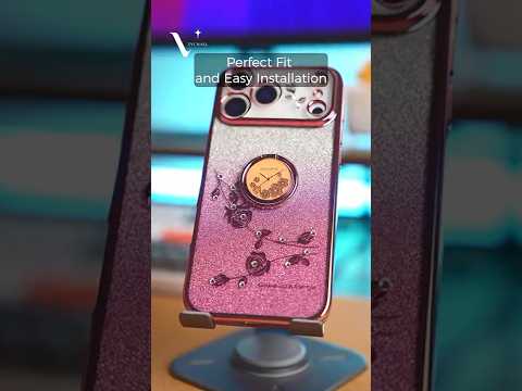KADEM For Google Pixel 10 Pro XL Case Ring Kickstand TPU Flowers Phone Cover Gradient Glitter - Rose Gold