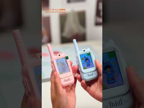 JK200 1 Pair 2.0 Inch Screen Interactive Video Walkie Talkie Set for Children 150-500m Range Communication - Pink+Blue