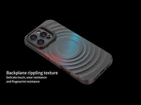 For Samsung Galaxy S26 Magnetic Case PC Kickstand Ripple Texture TPU Phone Cover - Black