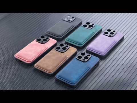 For Samsung Galaxy A36 5G Magnetic Case Leather Back Cover with Detachable Card Holder - Black