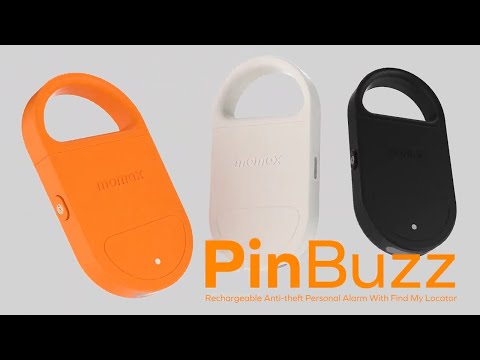 MOMAX PinBuzz Personal Safety Alarm Anti-Lost Device Theft Protection Smart Siren for Outdoor - White