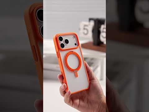 MOMAX MRAP25 For iPhone 17 Pro Magnetic Case Matte TPU + PC Kickstand Phone Cover - Orange