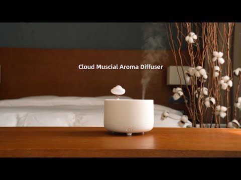 SOTHING Music Box Air Humidifier LED Light Desktop Mist Humidifier Aromatherapy Diffuser with Cloud Decor