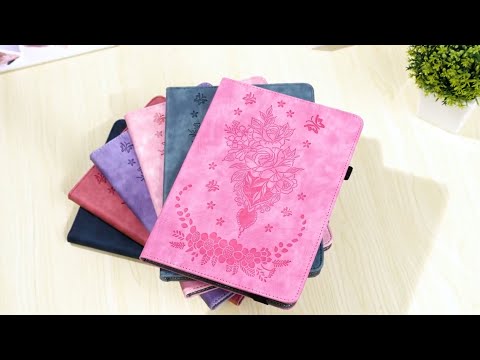 For Lenovo Tab K11 Gen 2 / Idea Tab / Xiaoxin Pad 11 2025 Case Card Holder Anti-Scratch Leather Cover Rose Flower Imprint - Pink