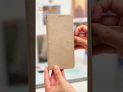 Magnetic Clasp Case for Samsung Galaxy A41 (Global Version) Silk Texture Leather Wallet Stand Shell with Hand Strap - Gold
