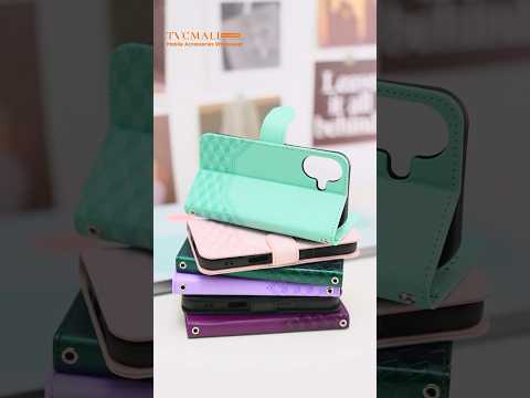 For iPhone 18 Pro / 17 Pro Case Imprinted Honeycomb RFID Blocking Leather Phone Cover with Strap - Mint Green