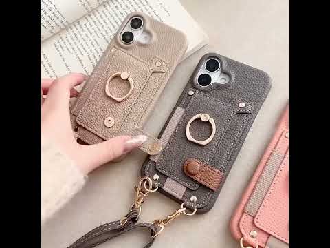 For Google Pixel 10a Case Card Holder Ring Kickstand Leather + PC Phone Cover with Shoulder Strap - Midnight Green