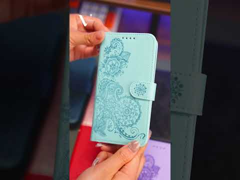 For iPhone Air Phone Cases Mandala Flower Leather Wallet Mobile Cover with Strap - Coffee