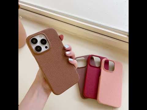 For iPhone 17 Pro Case Litchi Texture Leather Coated PC Mobile Back Cover - Baby Blue