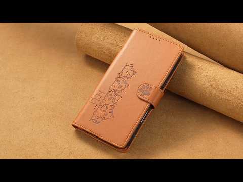 For Samsung Galaxy A06 4G Case Adorable Cat Pattern PU Leather Wallet Phone Cover with Wrist Strap - Rose