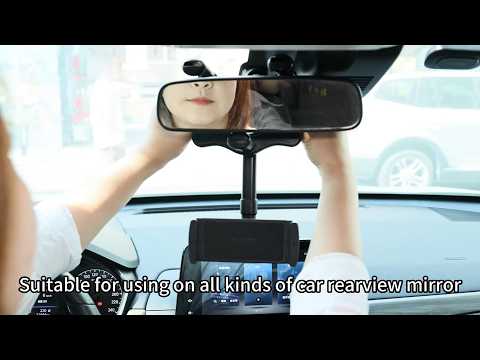 YESIDO C196 Car Rearview Mirror Phone Holder 360 Degrees Rotating ABS Cellphone Bracket