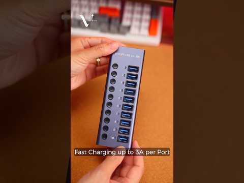 USB 3.0 Charging Station 10-Port Charger Expansion Power Hub Charging Dock with Independent Switch - US Plug